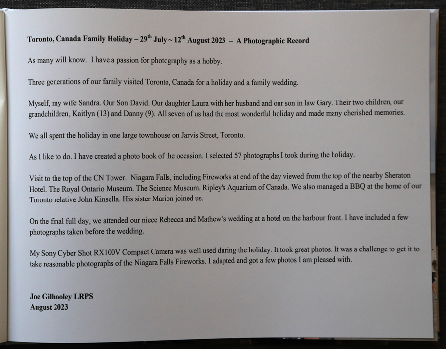 Toronto Holiday 2023 Photo Book