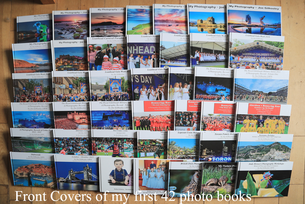 Covers of my first 40 photo books