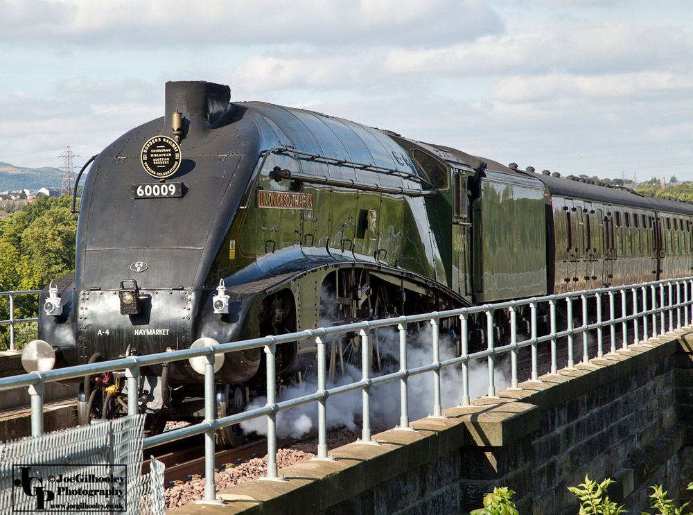 Union of South Africa 60009 Steam Train on Borders Railway crossing Lothian Bridge