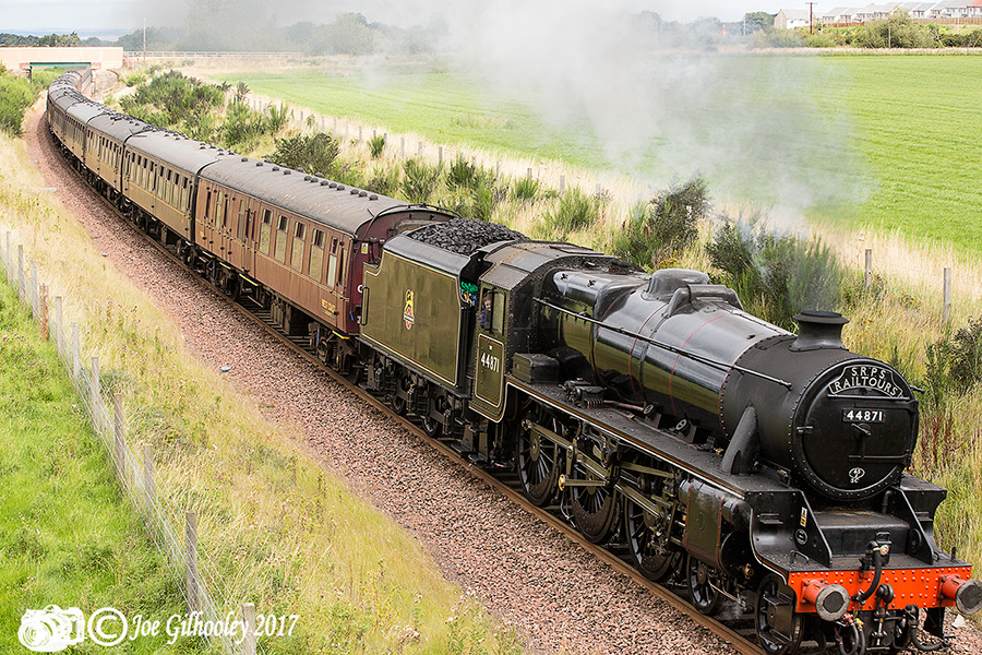 44871 "Black Five" Passenger Steam Train on Borders Railway 