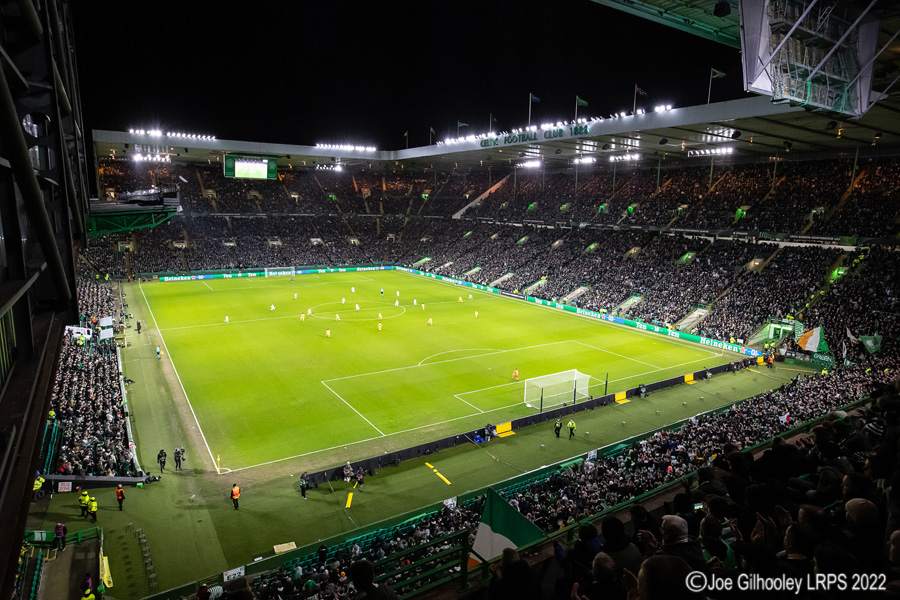 Celtic Park - light show v Bodo Glimt
