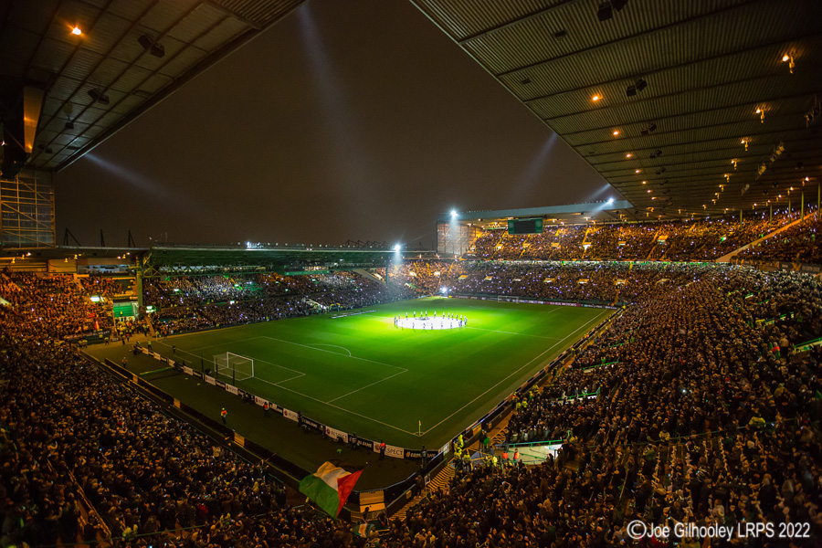 Celtic Park - light show v Leipzig 

