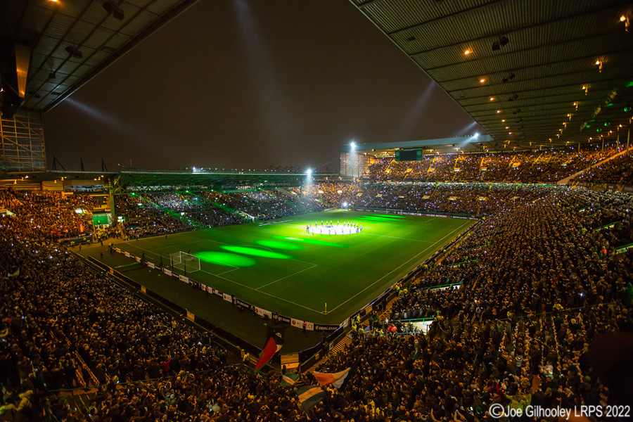 Celtic Park - light show v Leipzig 

