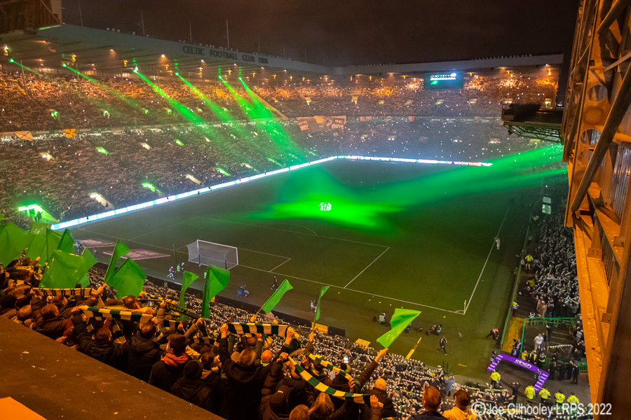 Celtic Park - light show v Rangers
