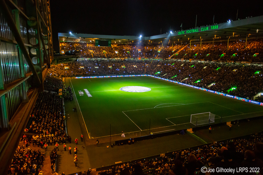 Celtic Park - light show v Valencia

