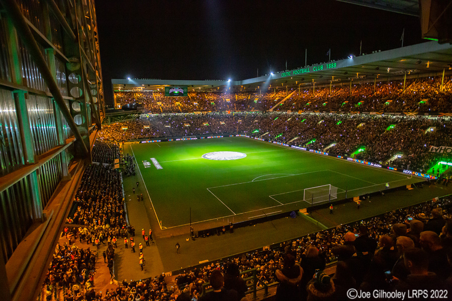 Celtic Park - light show v Valencia

