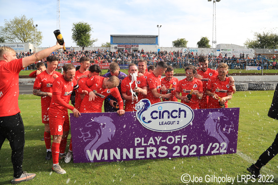 Cowdenbeath v Bonnyrigg Rose . The full time celebrations 
