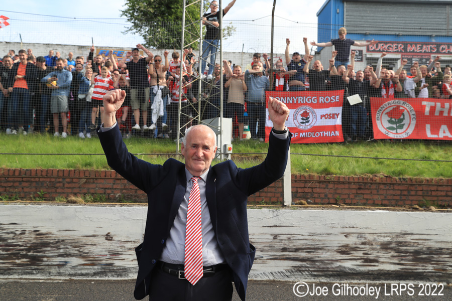 Cowdenbeath v Bonnyrigg Rose . The full time celebrations 