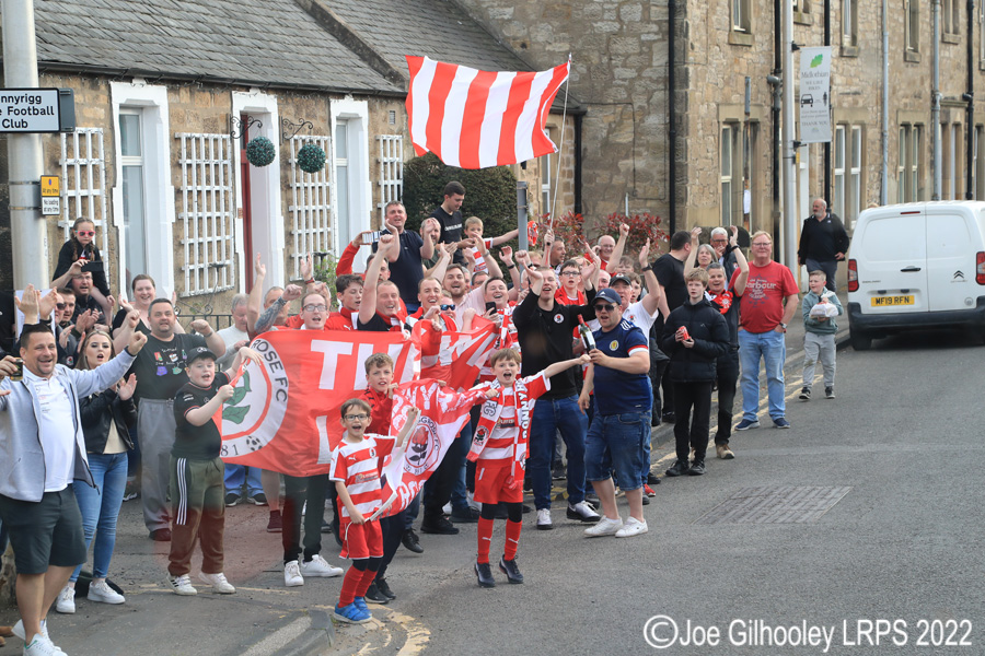 Cowdenbeath v Bonnyrigg Rose . The full time celebrations 