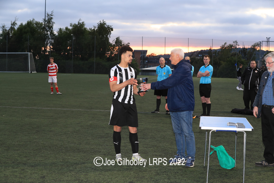 Bonnyrigg Rose Under 20s v Dunipace Under 20s Dunipace receiving the Challenge Cup Trophy