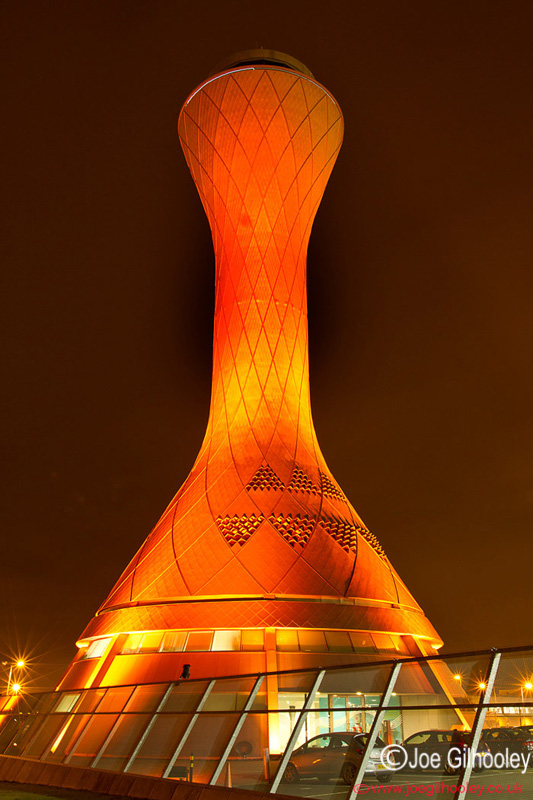 Edinburgh Airport Air Traffic Control Tower - Gold for Ryder Cup 