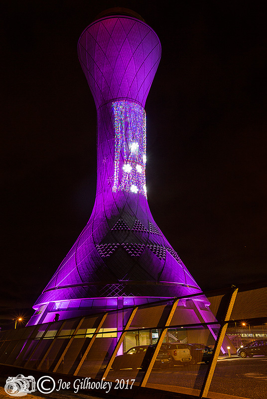 Edinburgh Airport Airtraffic Control Tower - Christmas Festive Colours