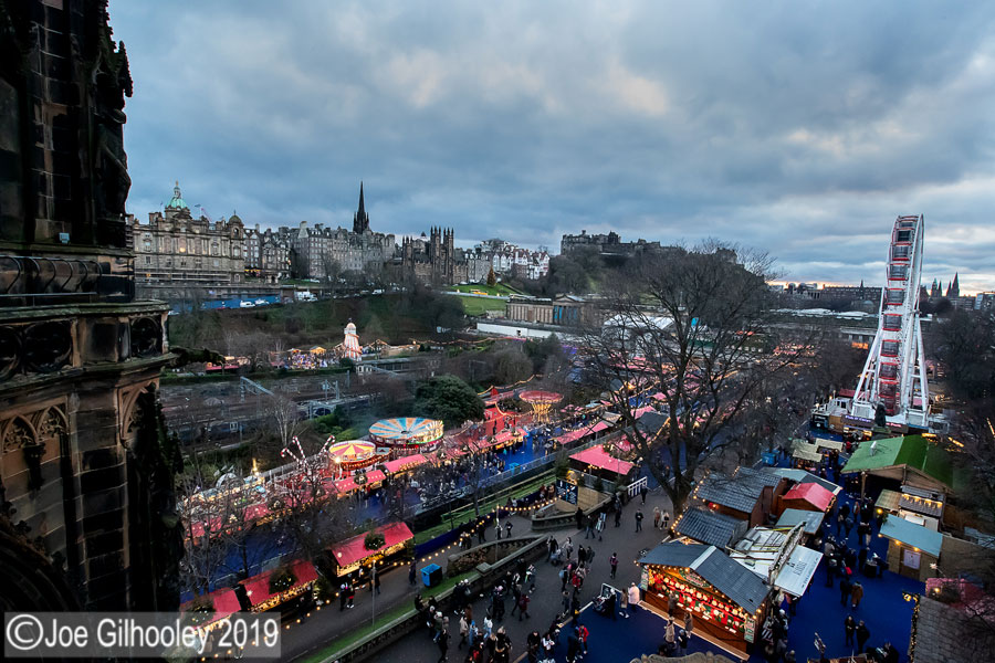 Edinburgh Christmas Attractions from Scott Monument Edinburgh Christmas Attractions from Scott Monument
