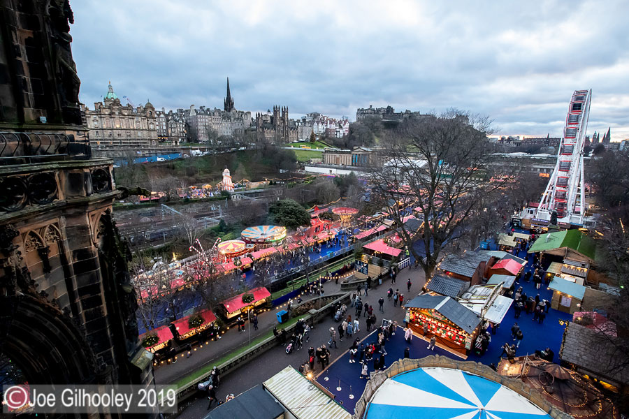 Edinburgh Christmas Attractions from Scott Monument Edinburgh Christmas Attractions from Scott Monument