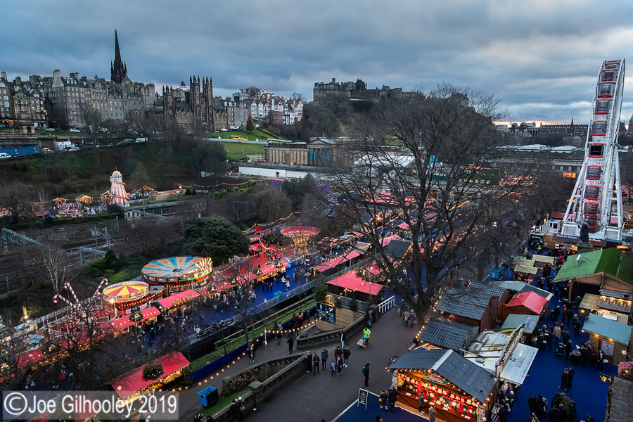 Edinburgh Christmas Attractions from Scott Monument Edinburgh Christmas Attractions from Scott Monument