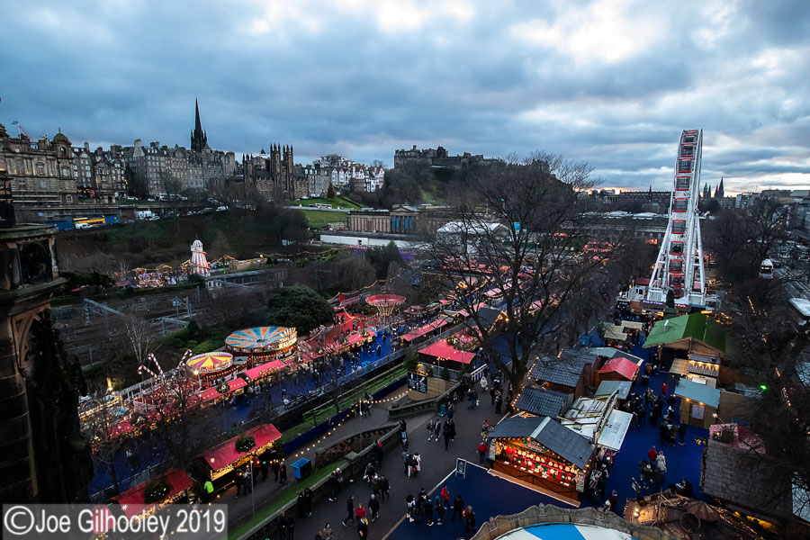 Edinburgh Christmas Attractions from Scott Monument Edinburgh Christmas Attractions from Scott Monument