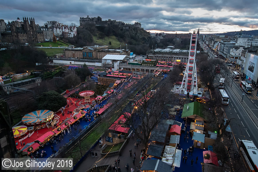 Edinburgh Christmas Attractions from Scott Monument Edinburgh Christmas Attractions from Scott Monument