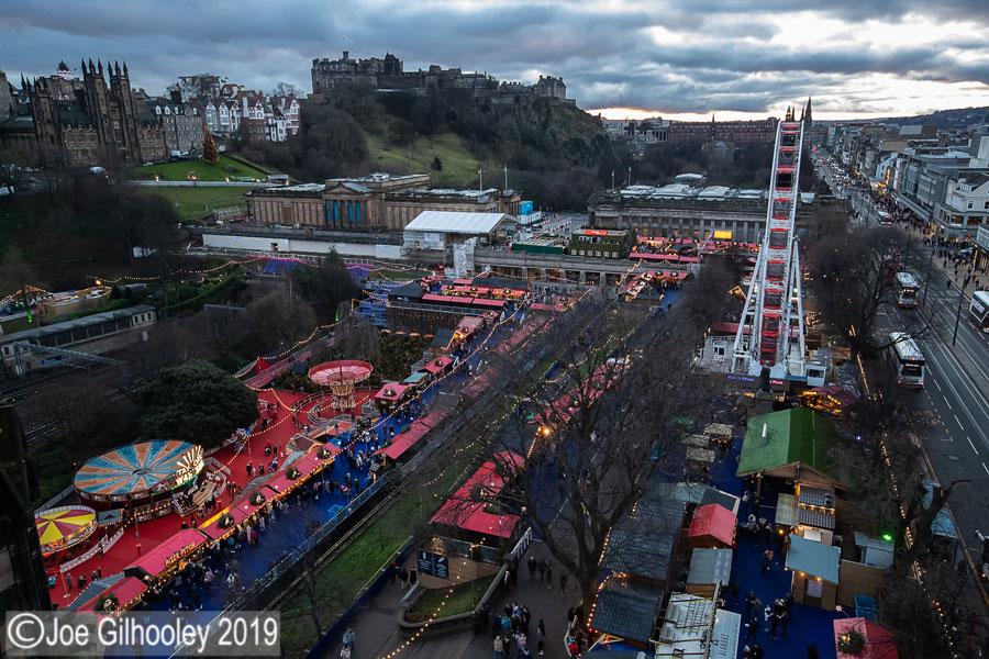 Edinburgh Christmas Attractions from Scott Monument Edinburgh Christmas Attractions from Scott Monument