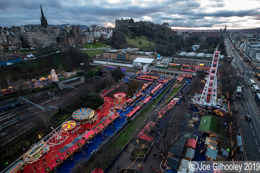 Edinburgh Christmas Attractions from Scott Monument Edinburgh Christmas Attractions from Scott Monument