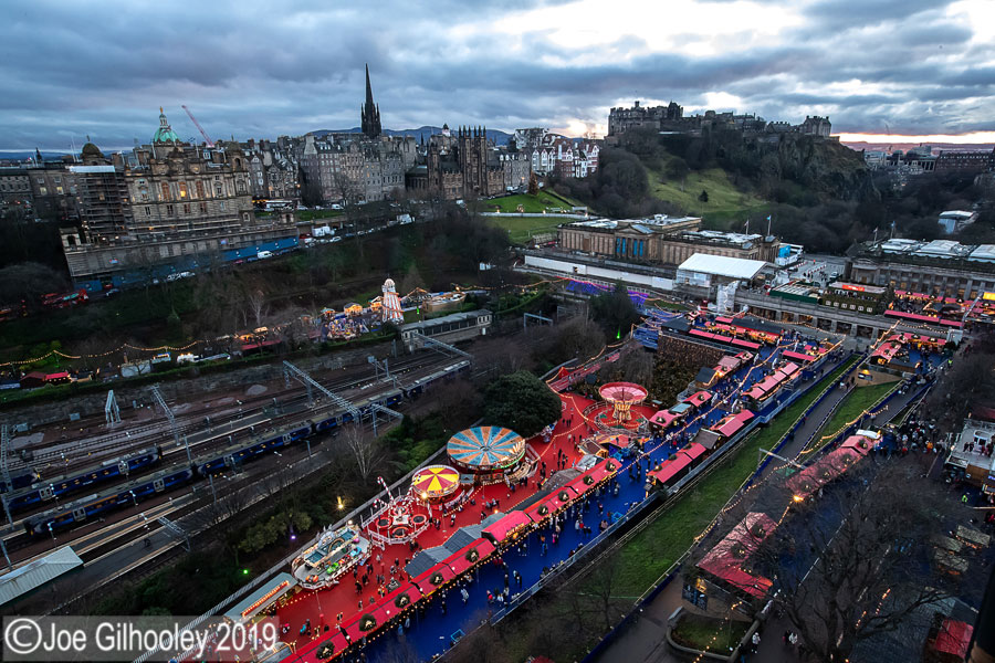 Edinburgh Christmas Attractions from Scott Monument Edinburgh Christmas Attractions from Scott Monument