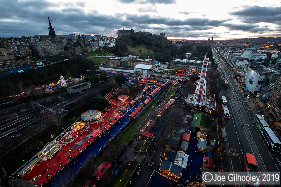 Edinburgh Christmas Attractions from Scott Monument Edinburgh Christmas Attractions from Scott Monument