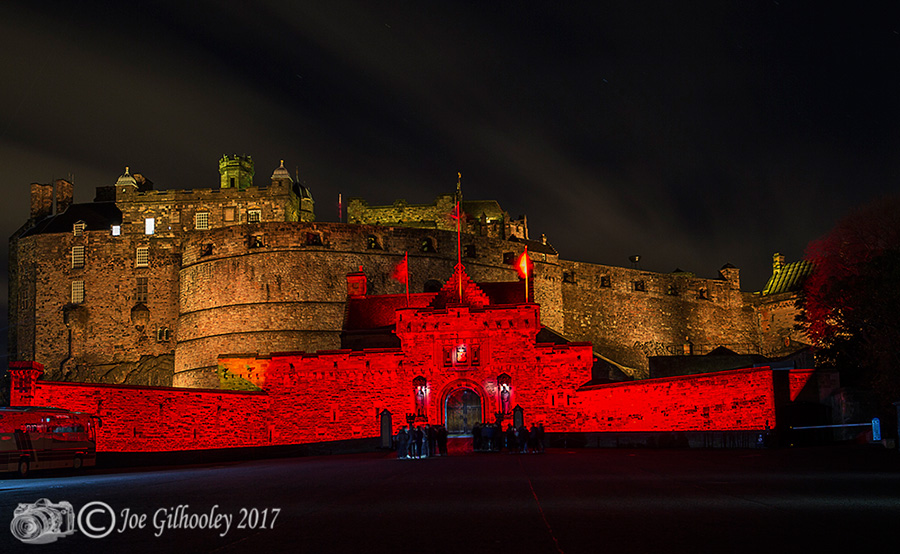Edinburgh Castle by night for remembrance