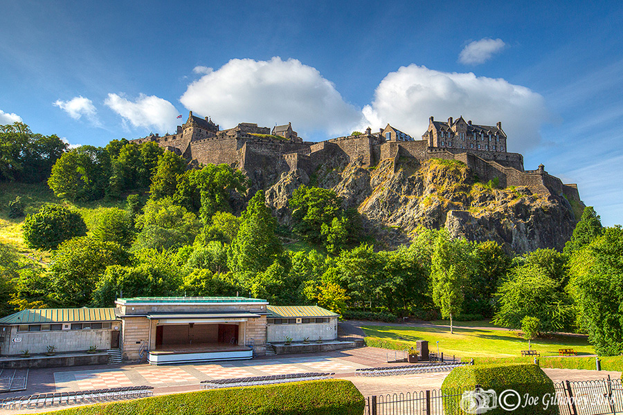 Edinburgh Castle from Princes Street Gardens - Ross Bandstand