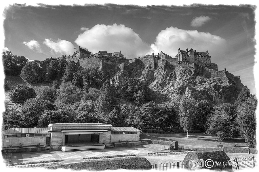 Edinburgh Castle from Princes Street Gardens - Ross Bandstand