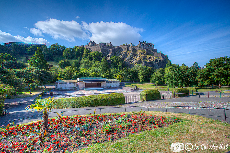 Edinburgh Castle from Princes Street Gardens - Ross Bandstand