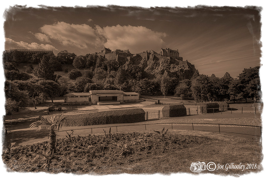 Edinburgh Castle from Princes Street Gardens - Ross Bandstand