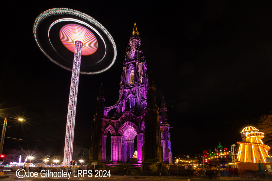 Edinburgh Christmas Attractions Star Flyer and Scott Monument