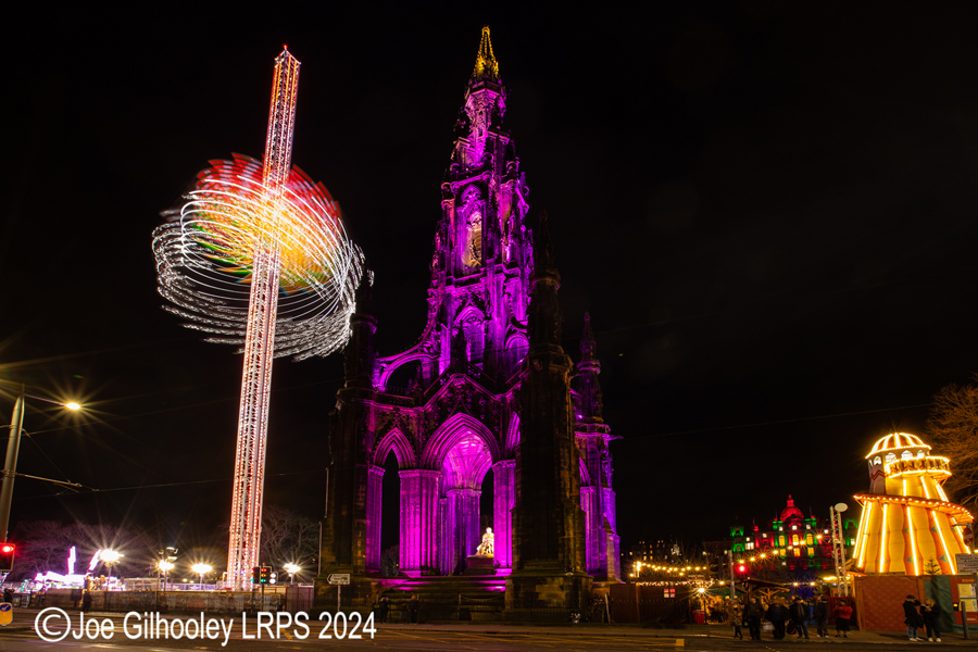 Edinburgh Christmas Attractions Star Flyer and Scott Monument