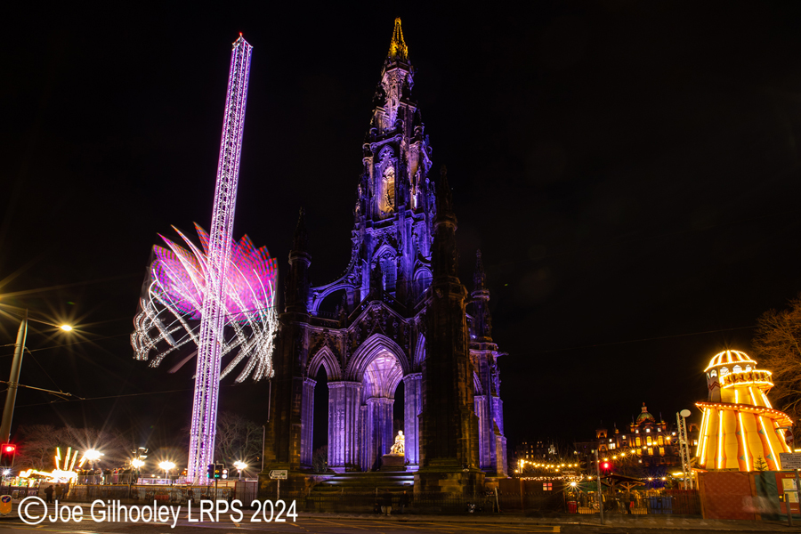 Edinburgh Christmas Attractions Star Flyer and Scott Monument