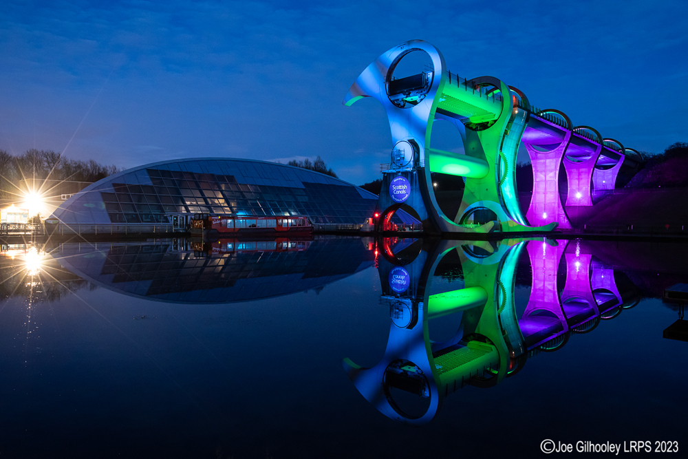 The Falkirk Wheel lightshow 