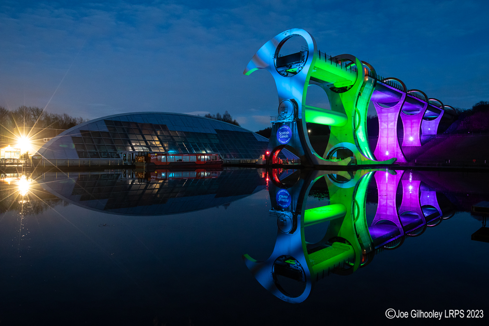 The Falkirk Wheel lightshow 