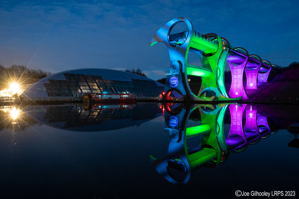 The Falkirk Wheel lightshow 