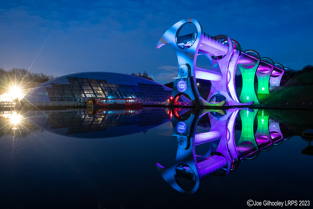 The Falkirk Wheel lightshow 