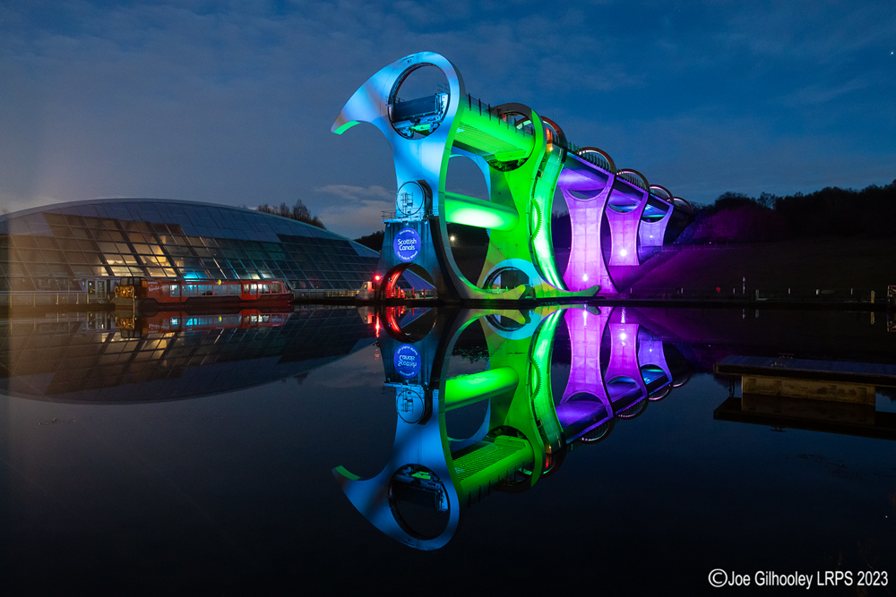 The Falkirk Wheel lightshow 