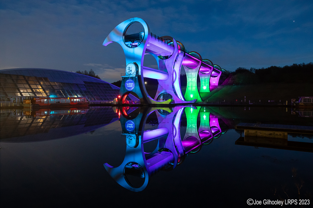 The Falkirk Wheel lightshow 