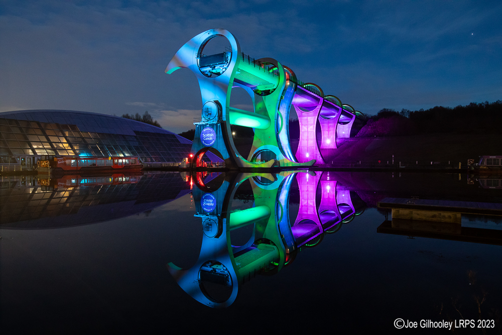 The Falkirk Wheel lightshow 