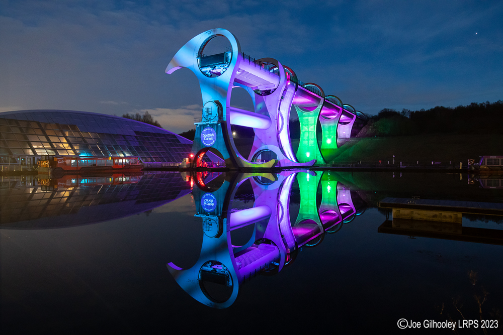 The Falkirk Wheel lightshow 