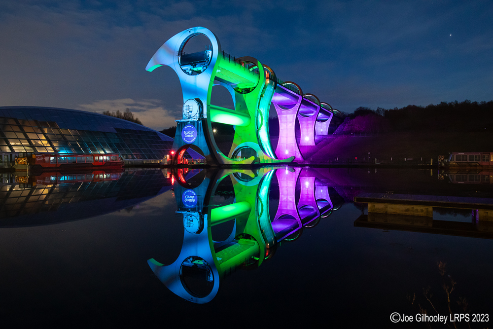 The Falkirk Wheel lightshow 