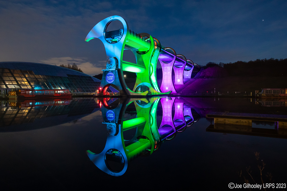 The Falkirk Wheel lightshow 