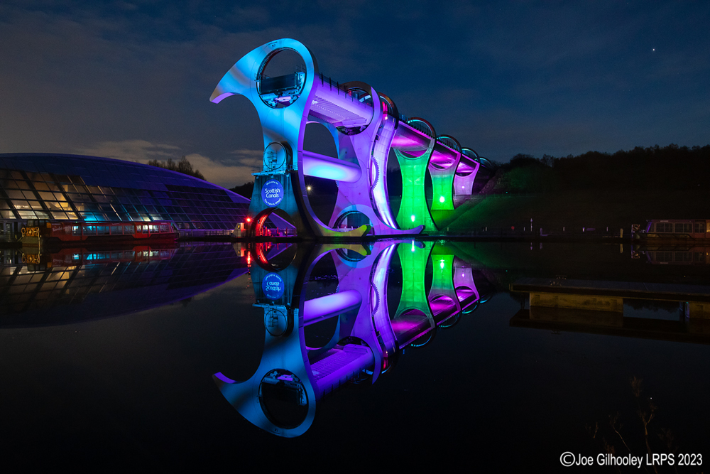 The Falkirk Wheel lightshow 