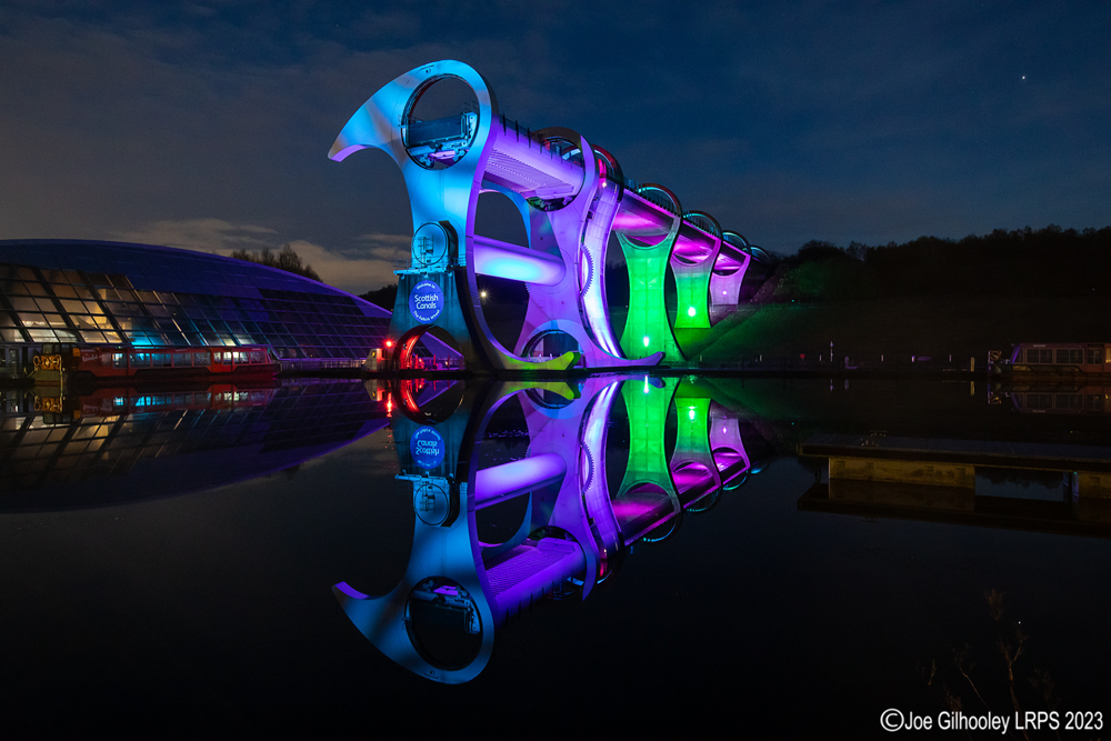 The Falkirk Wheel lightshow 