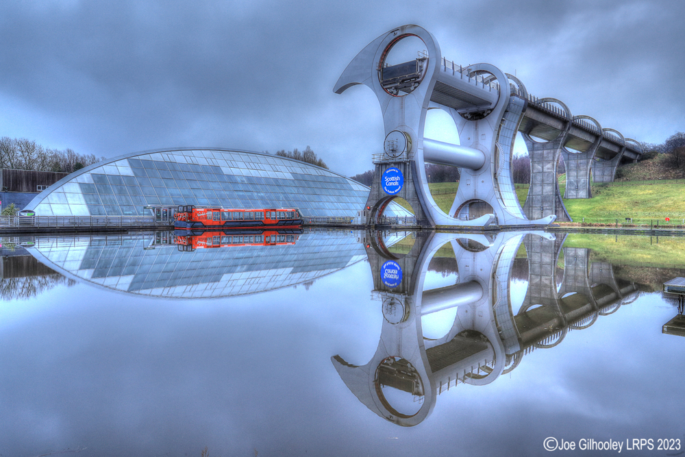 The Falkirk Wheel before lights came on