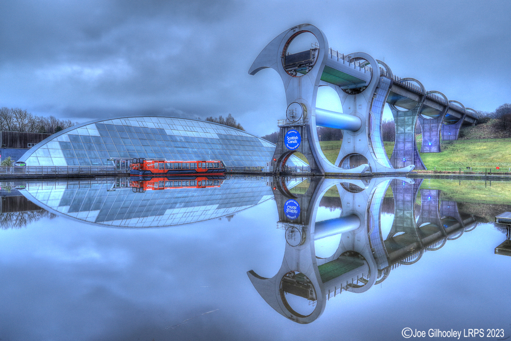 The Falkirk Wheel before lights came on
