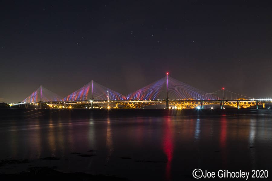 opening of Queensferry Crossing - a lightshow
