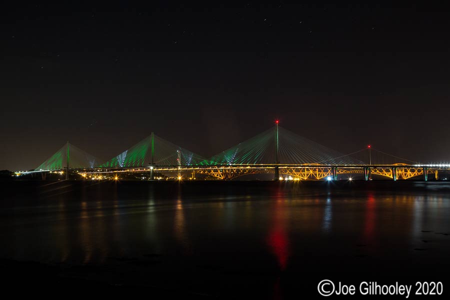 opening of Queensferry Crossing - a lightshow