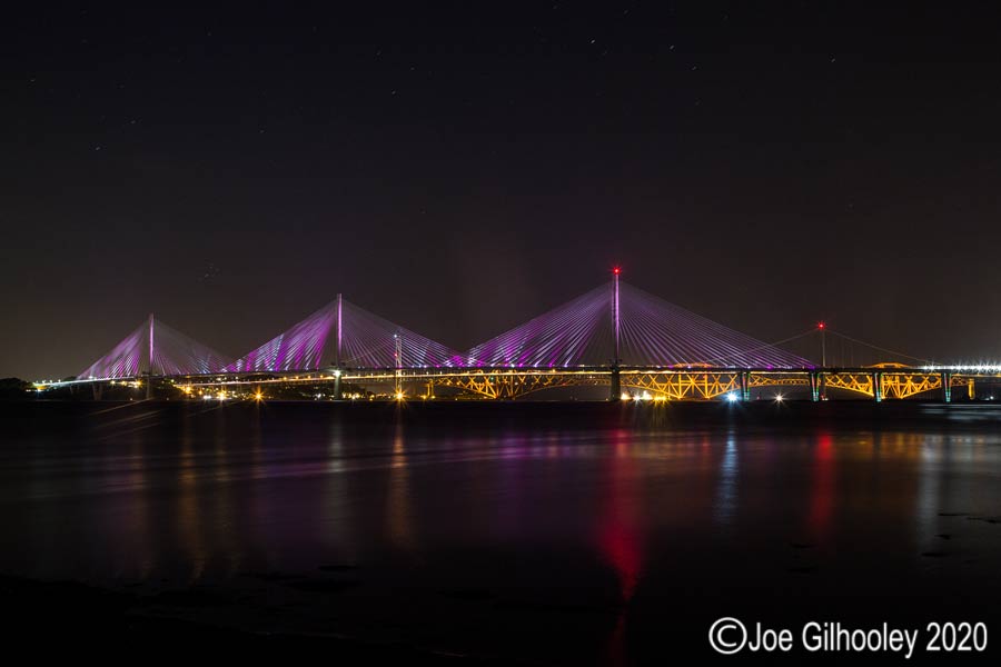opening of Queensferry Crossing - a lightshow